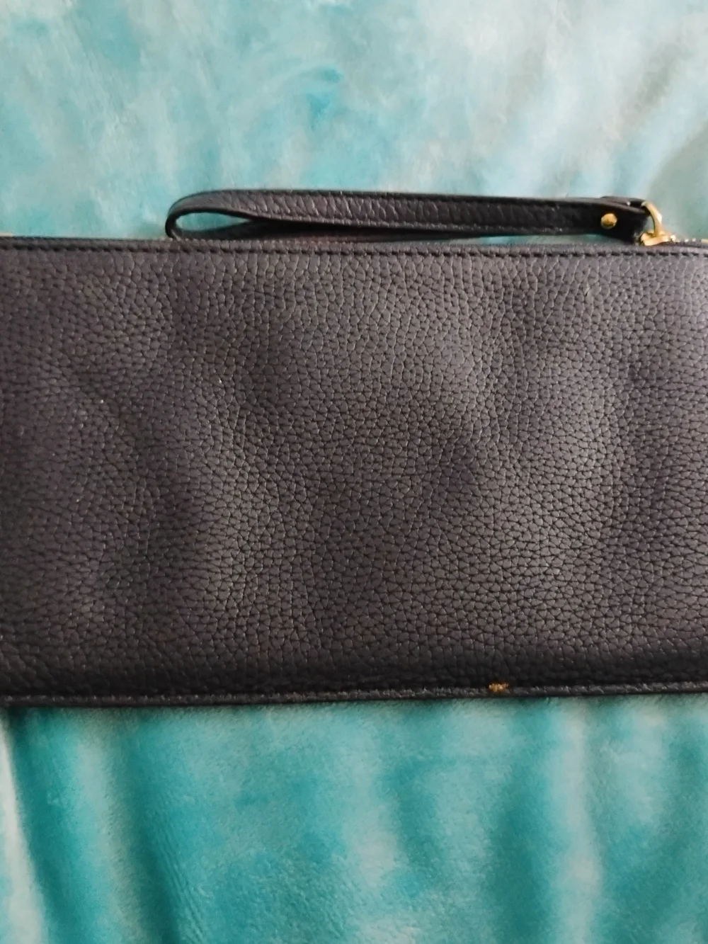 Michael Kors Navy Blue Leather Wristlet Clutch Pouch